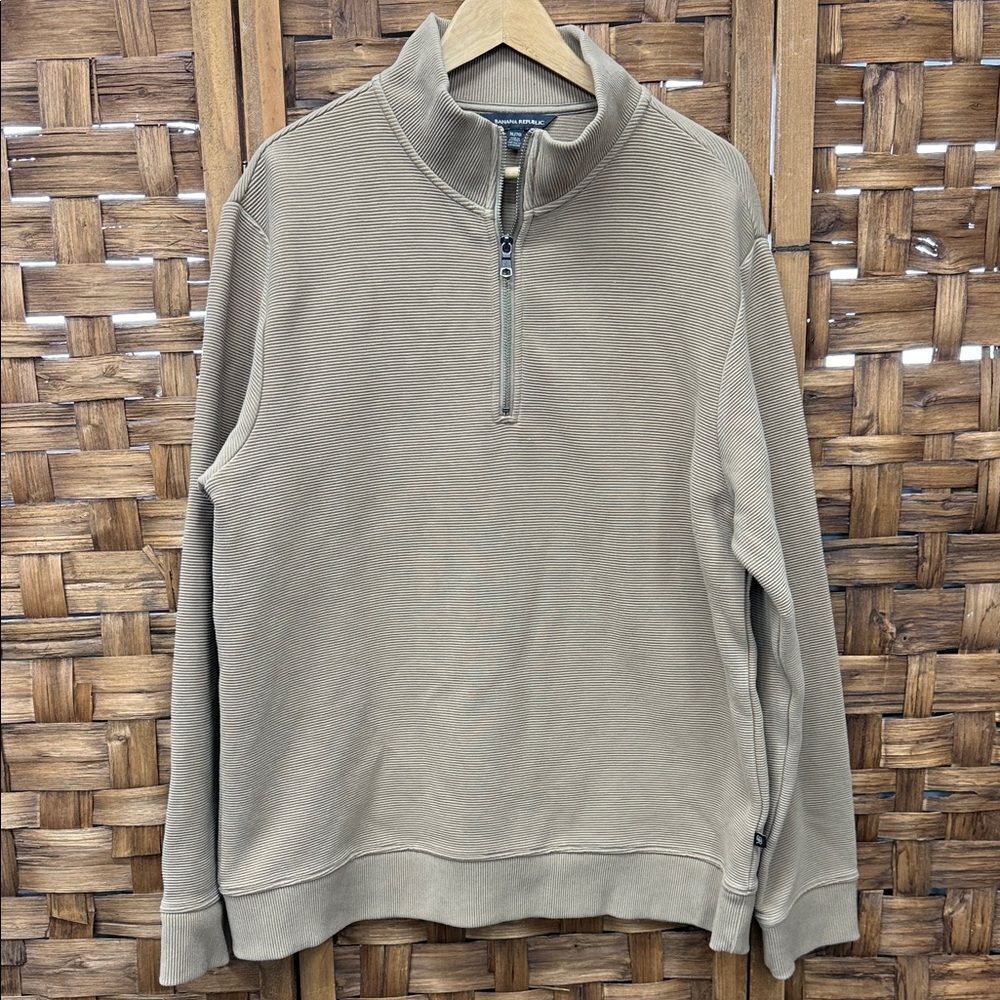Banana Republic Men's Beige Zip-Up Sweater